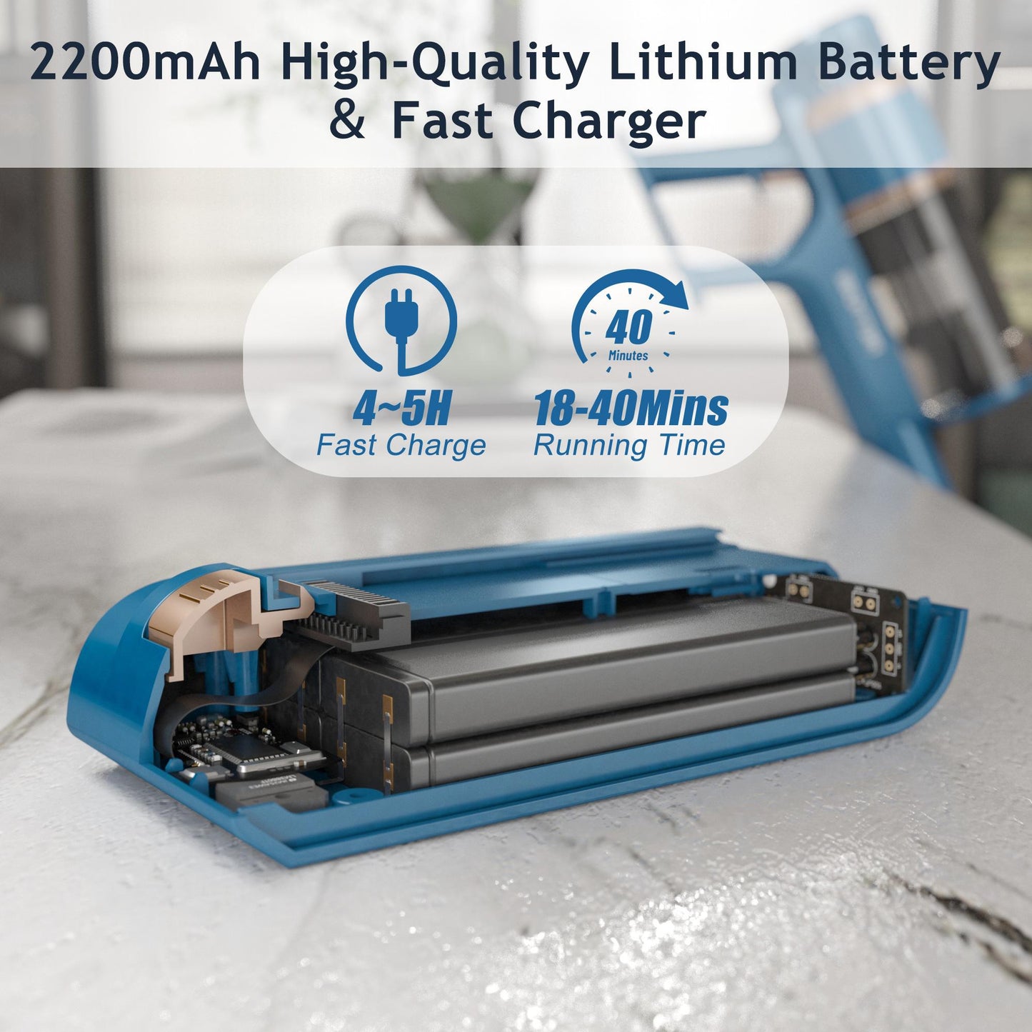 APOSEN Akku-Hand-und Stielstaubsauger Stielstaubsauger P2, 28Kpa, Echtzeit-Leistungsanzeige, 210,00 W, Beutellos, Bürstenloser 210-W-Motor mit 70.000 U/min, doppelte Zyklonfilterung