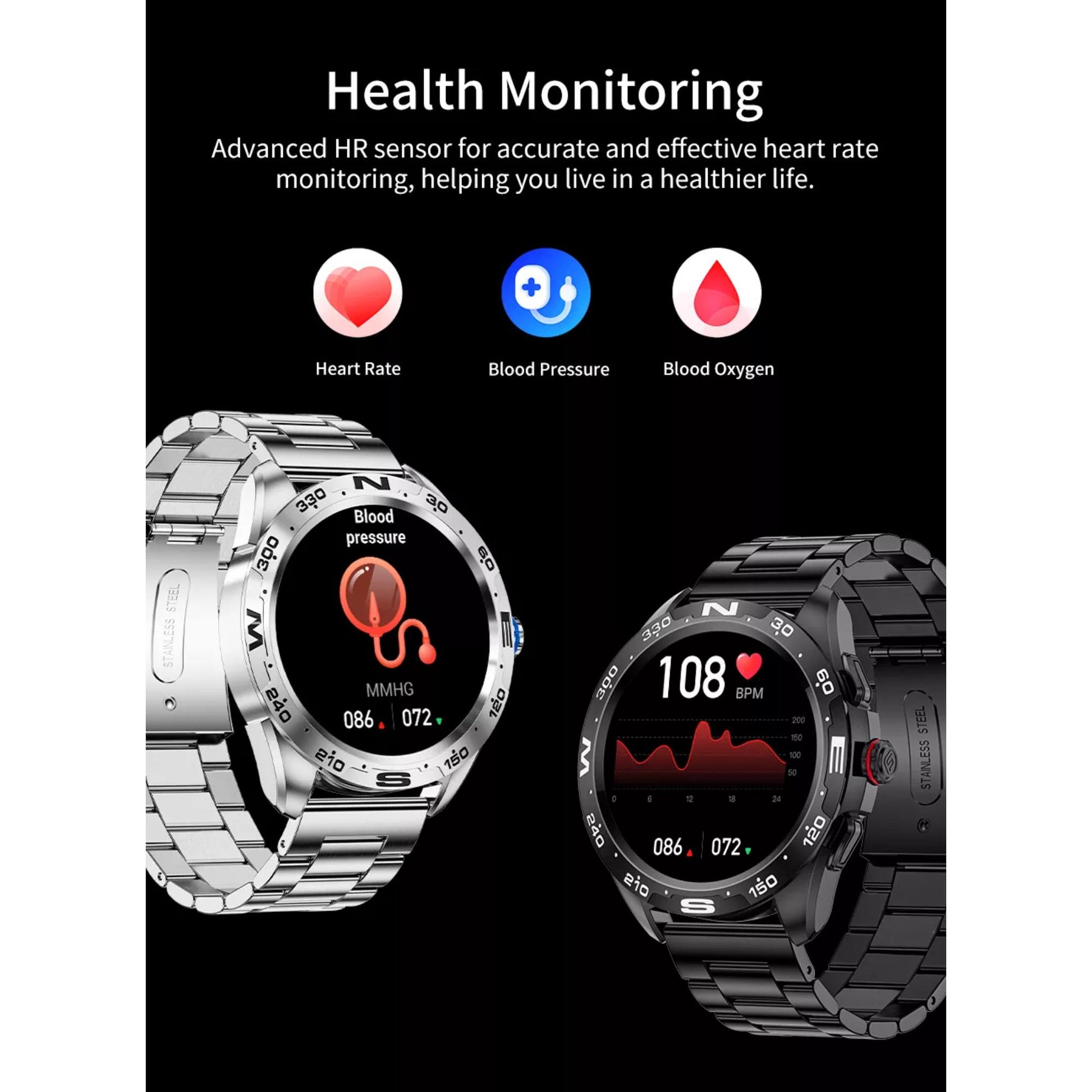 Monitor your health effectively with comprehensive health tracking features on the Lige BW0327 Smartwatch. | Blue Chilli Electronics.