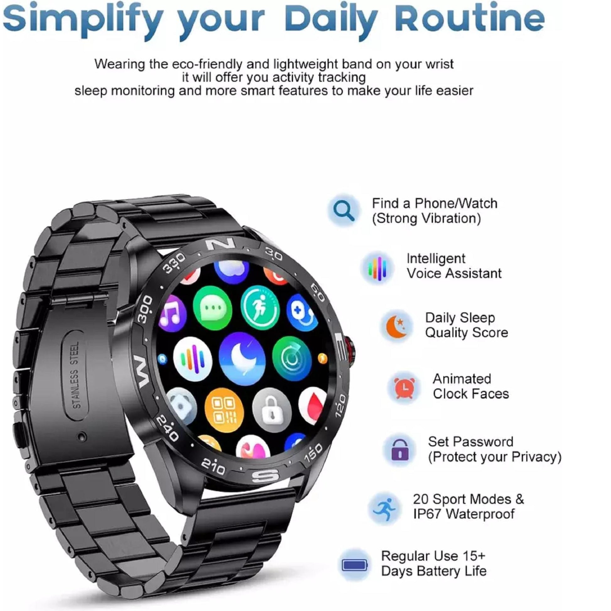 Lige BW0327 Smartwatch: Genießen Sie nahtlose Konnektivität mit der Bluetooth-Anruffunktion. | Blue Chilli Electronics.