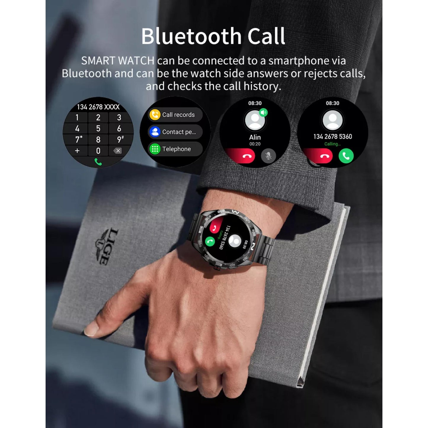 Überwachen Sie Ihre Gesundheit effektiv mit umfassenden Gesundheitsüberwachungsfunktionen auf der Lige BW0327 Smartwatch. | Blue Chilli Electronics.