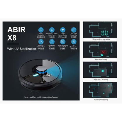 ABIR X8 Robotic Vacuum Cleaner enhancing indoor air quality. | Blue Chilli Electronics.