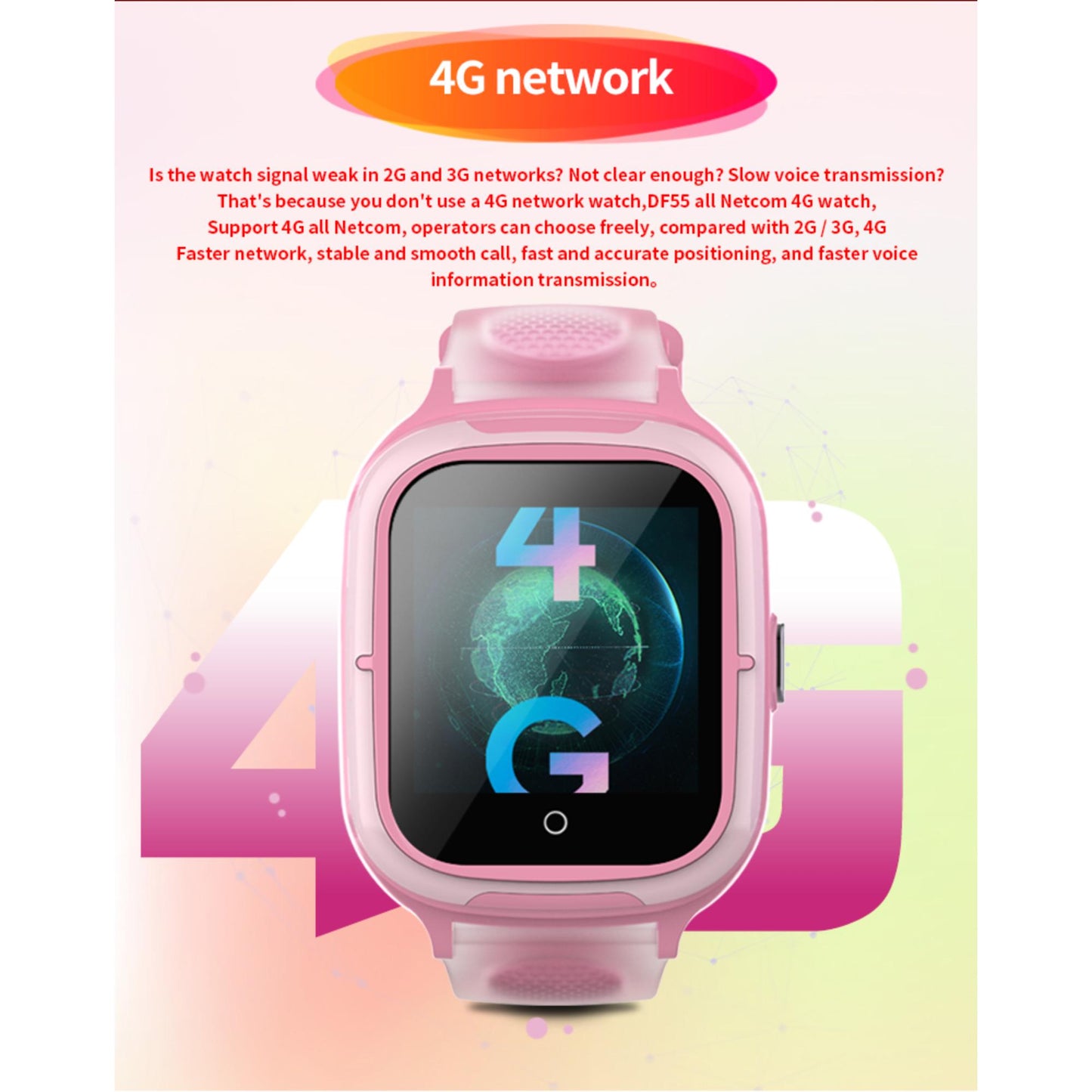 Valdus DF55 Kinder Smartwatch mit 4G(FDD+TDD) Unterstützung, Positioning GPS, SOS Funktion, Voice Message. | Blue Chilli Electronics.
