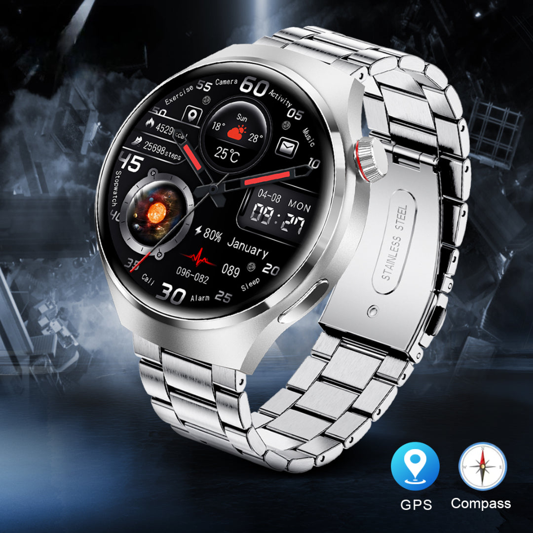 Smartwatch mit GPS-Tracking, NFC-Zahlung, IP68-Wasserschutz, Herzfrequenz- & Schlaftracker