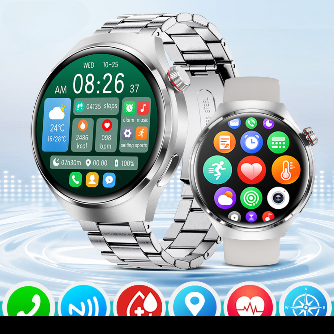 Smartwatch mit GPS-Tracking, NFC-Zahlung, IP68-Wasserschutz, Herzfrequenz- & Schlaftracker