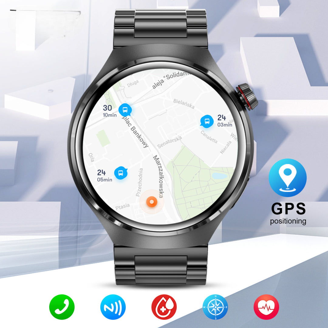Smartwatch mit GPS-Tracking, NFC-Zahlung, IP68-Wasserschutz, Herzfrequenz- & Schlaftracker