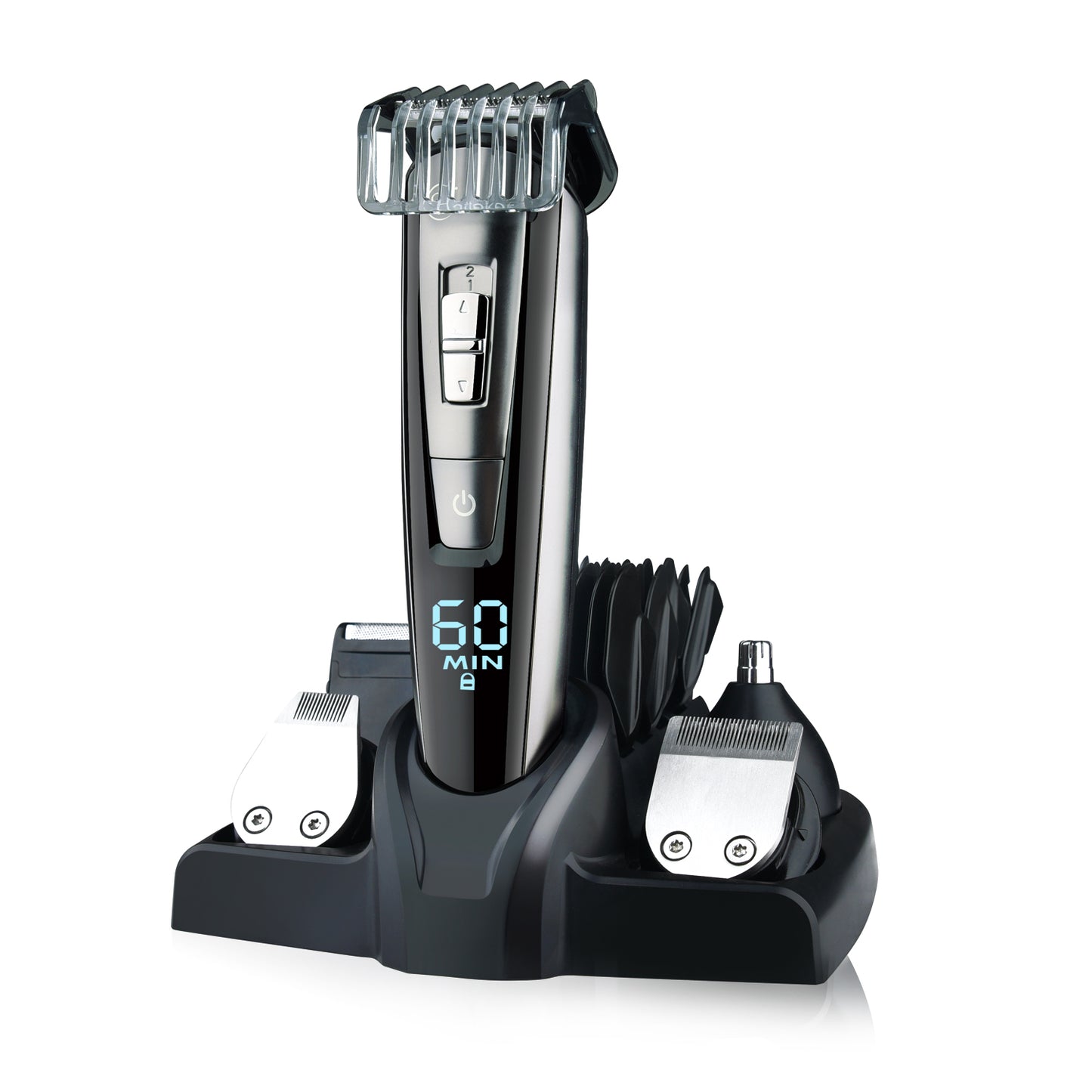 Haarschneidemaschine 6-in-1 Selbstschärfende Klinge Wasserdicht LED-Display USB-Aufladung