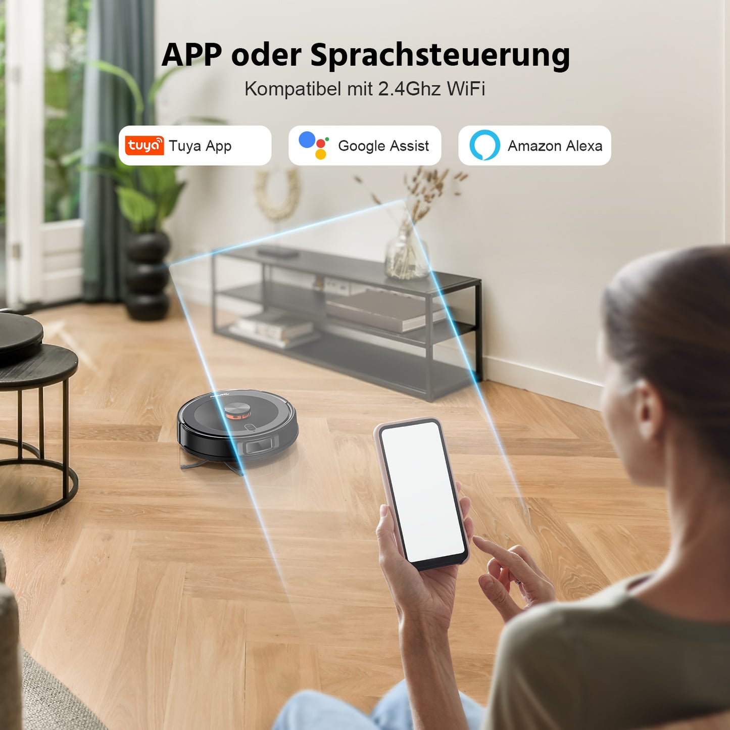 Staubsaugerroboter mit automatischer Absaugstation: 3000Pa Saugkraft, Haustierfreundlich (D10S)