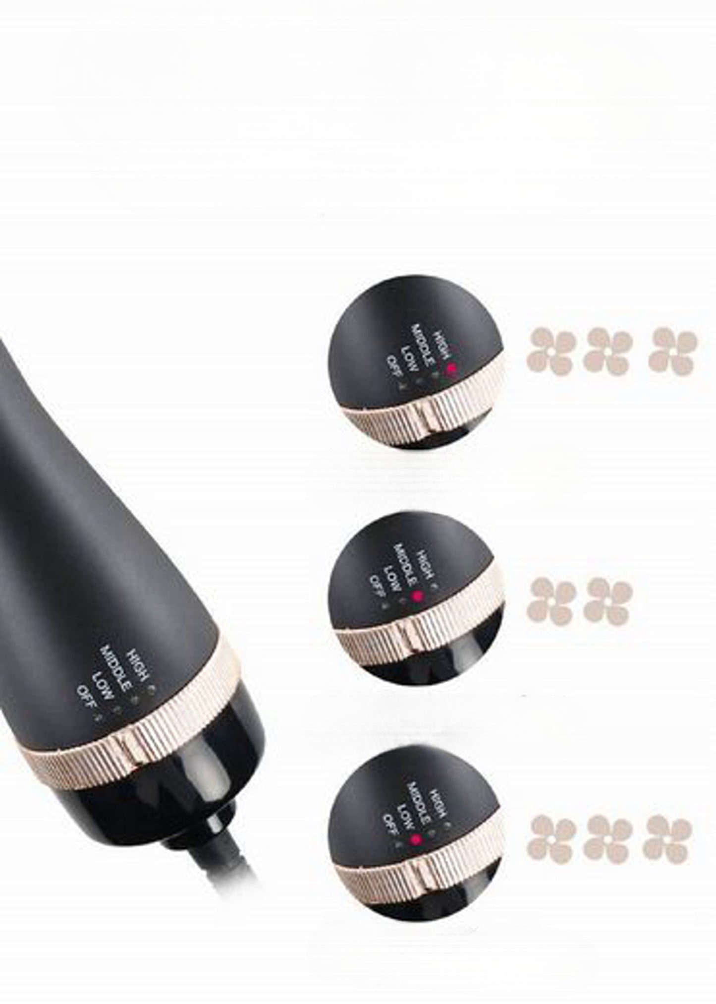 Ulelay SM5250 Professional Hair Dryer and Volume Brush with hot air and negative ions, bristle-free to avoid tangles.