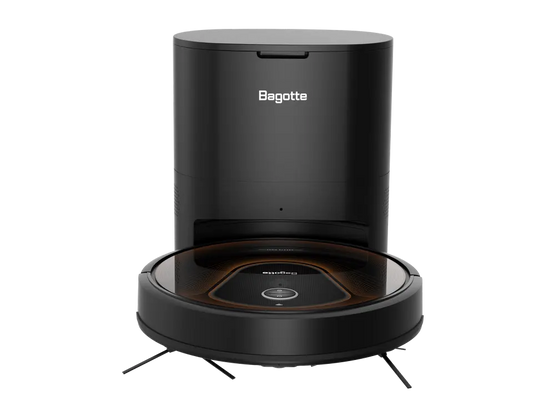 Bagotte Nass-Trocken-Saugroboter BG950MAX 3000 Pa Saugroboter mit selbstentleerendem Mülleimer, 32,00 W, Beutellos, 3200mAh, 150Min, Nass und Trocken, Zufall, Spot, Edge, Dual-Gyroskope