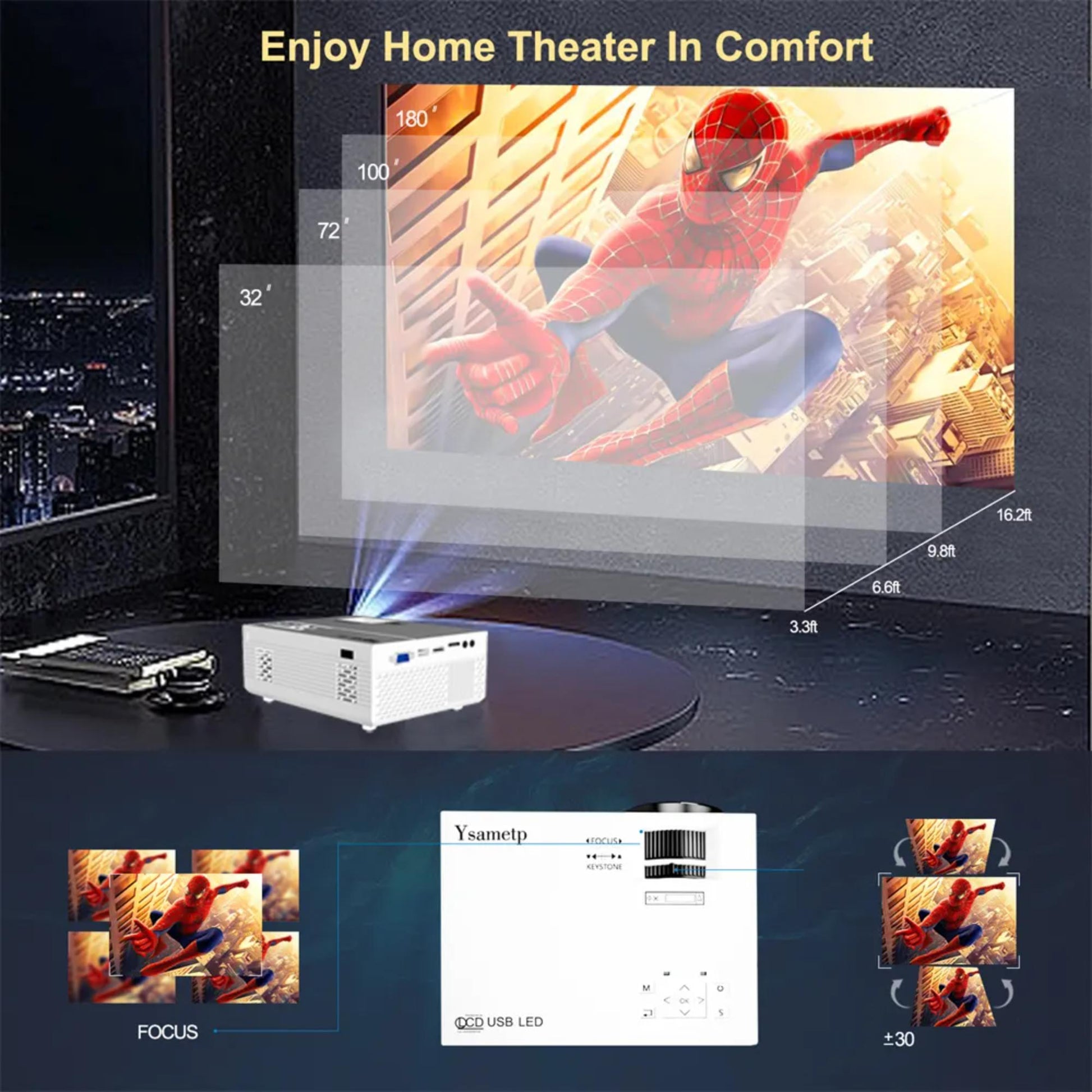 Transjee M8G: Erleben Sie kristallklares HD mit dem Transjee M8G LED-Projektor. | Blue Chilli Electronics.