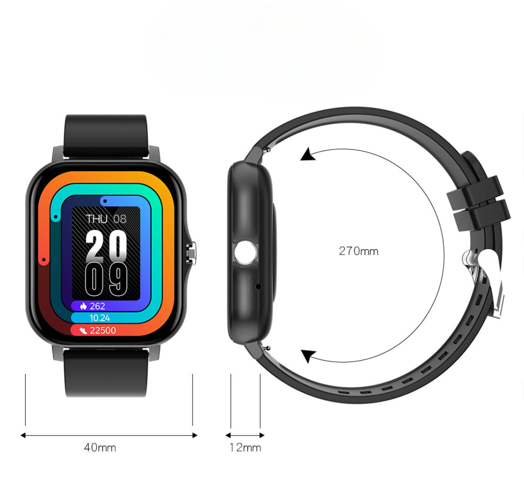 Smartwatch mit Touchscreen und Telefonfunktion – Herzfrequenzmessung, Musiksteuerung, Fitness-Tracker