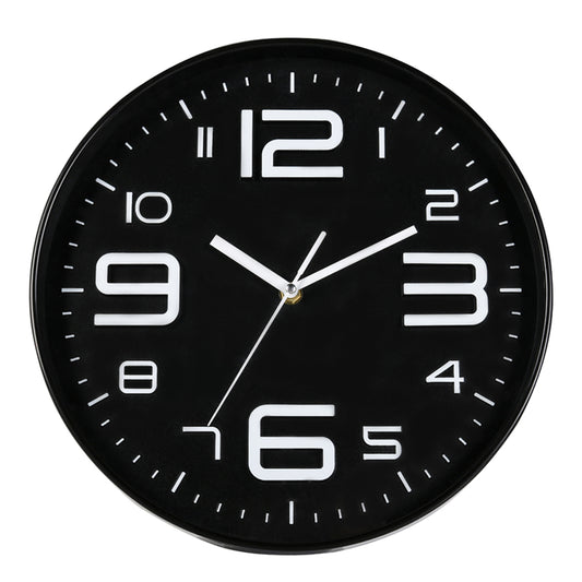 Wanduhr Schwarz Modern - 30,5cm - Quarzuhr Wohnzimmer - Minimalistisches Design