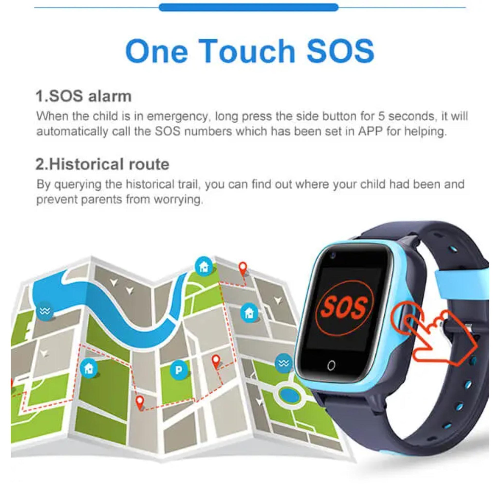 Valdus D31 Kids Smartwatch with 4G FDD Support, Real-Time GPS Tracker, SOS Feature, Voice & Video Messaging, 1.4-inch Display. | Blue Chilli Electronics.