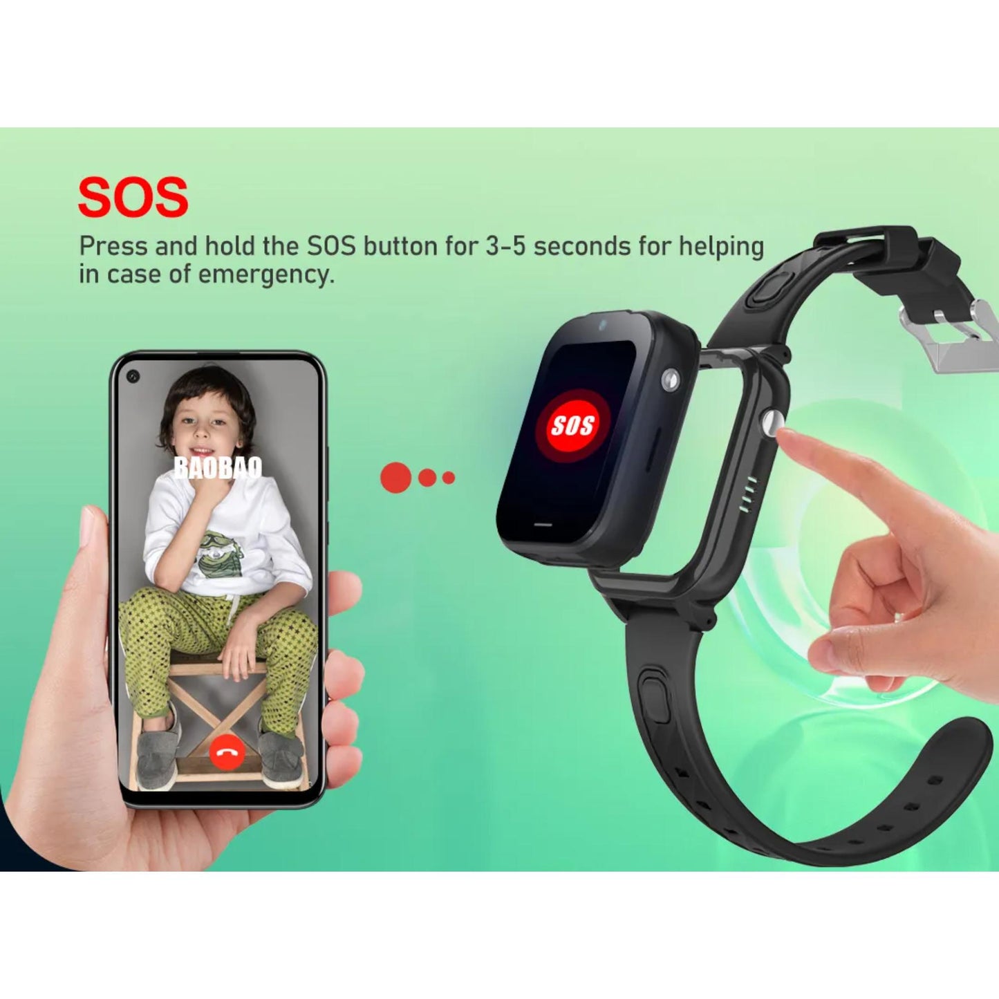 Valdus D38 Kids Smartwatch | 1.6 inch TFT screen, 710mAh, 4G FDD support, SOS, voice, video, text messages, GPS tracking