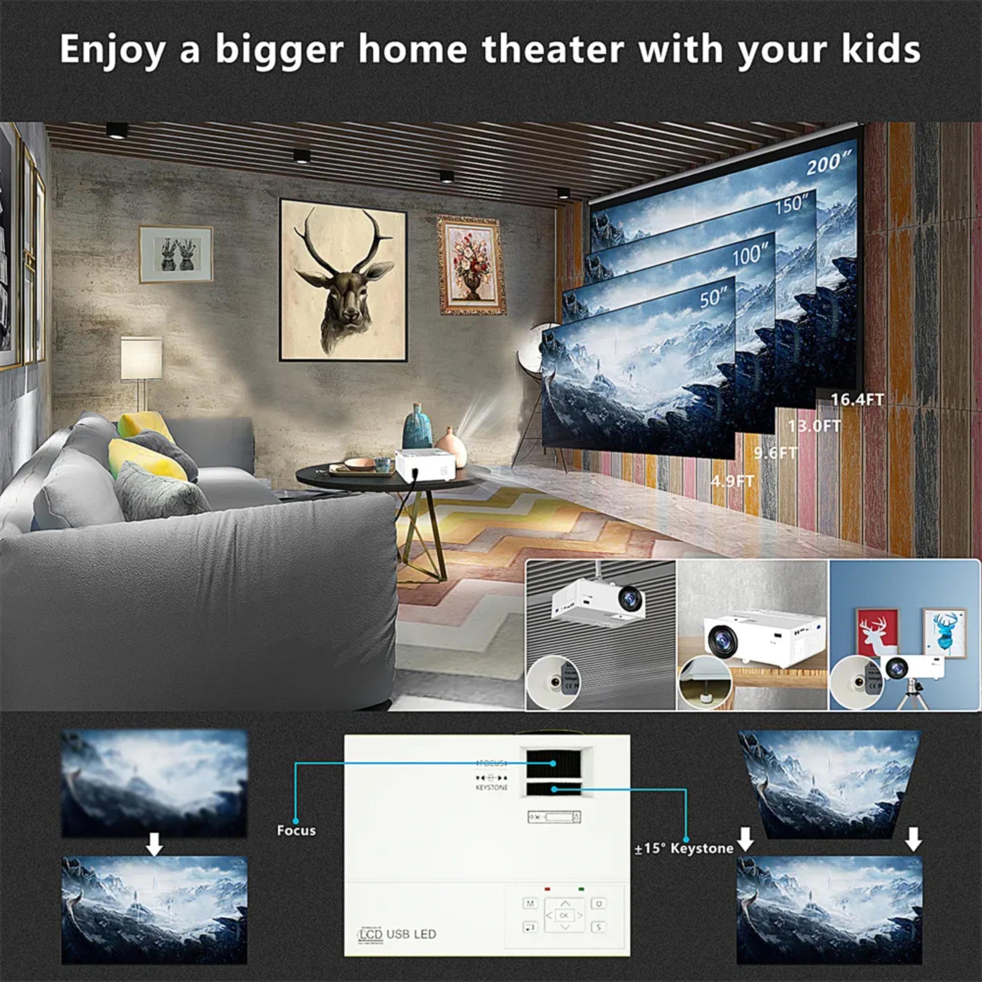 Transjee M8G: Erleben Sie kristallklares HD mit dem Transjee M8G LED-Projektor. | Blue Chilli Electronics.