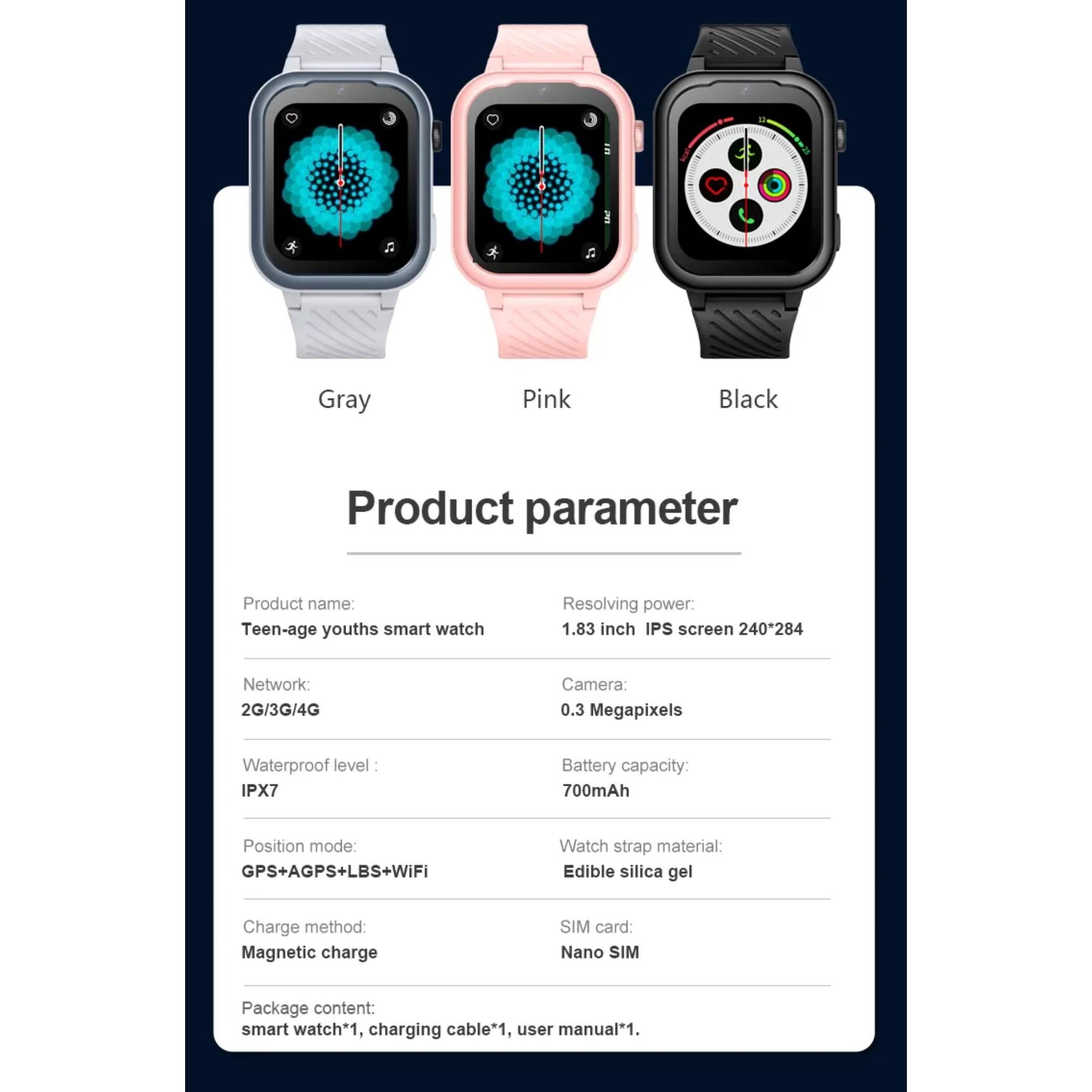 Valdus D39 Smartwatch for Children: High Capacity 710mAh Battery, GPS Tracking, HD Video Call Supported. | Blue Chilli Electronics.