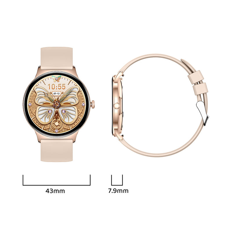 V89 Damen Smartwatch Ultra Thin AMOLED