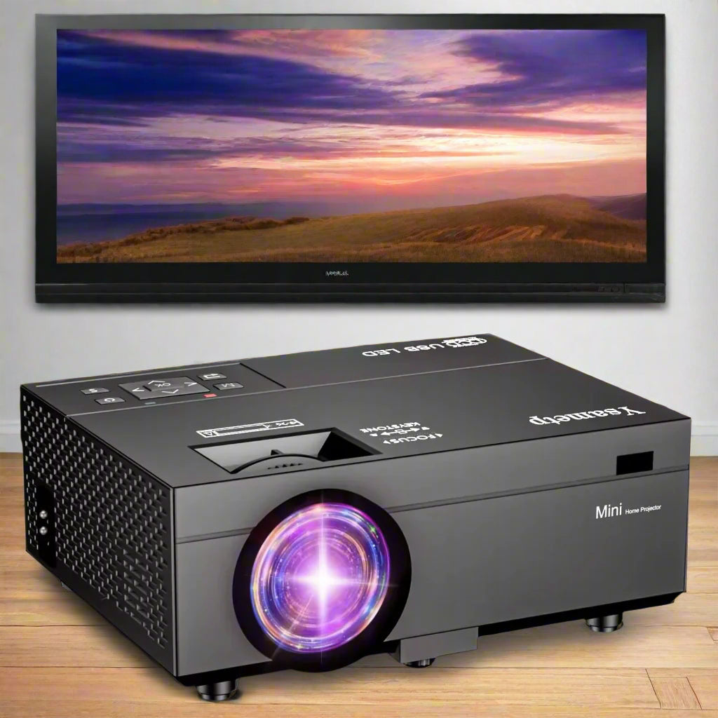 Transjee M8G HD LED Projektor | Auflösung 1280*1080, Projektionsabstand 1,5 m-4 m, Projektionsgröße 30 Zoll-120 Zoll, Integrierter Lautsprecher