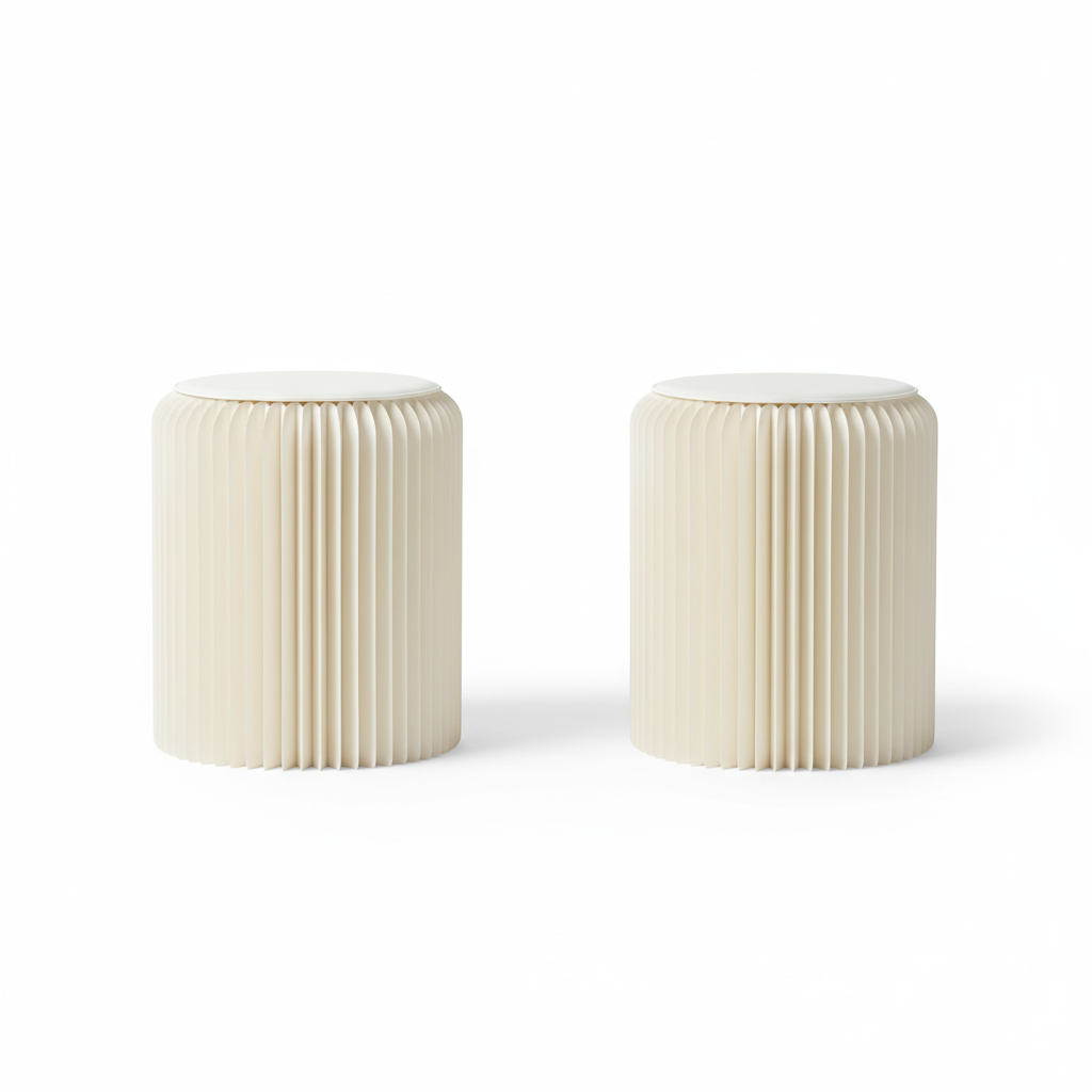 2-piece white Sitzhocker set