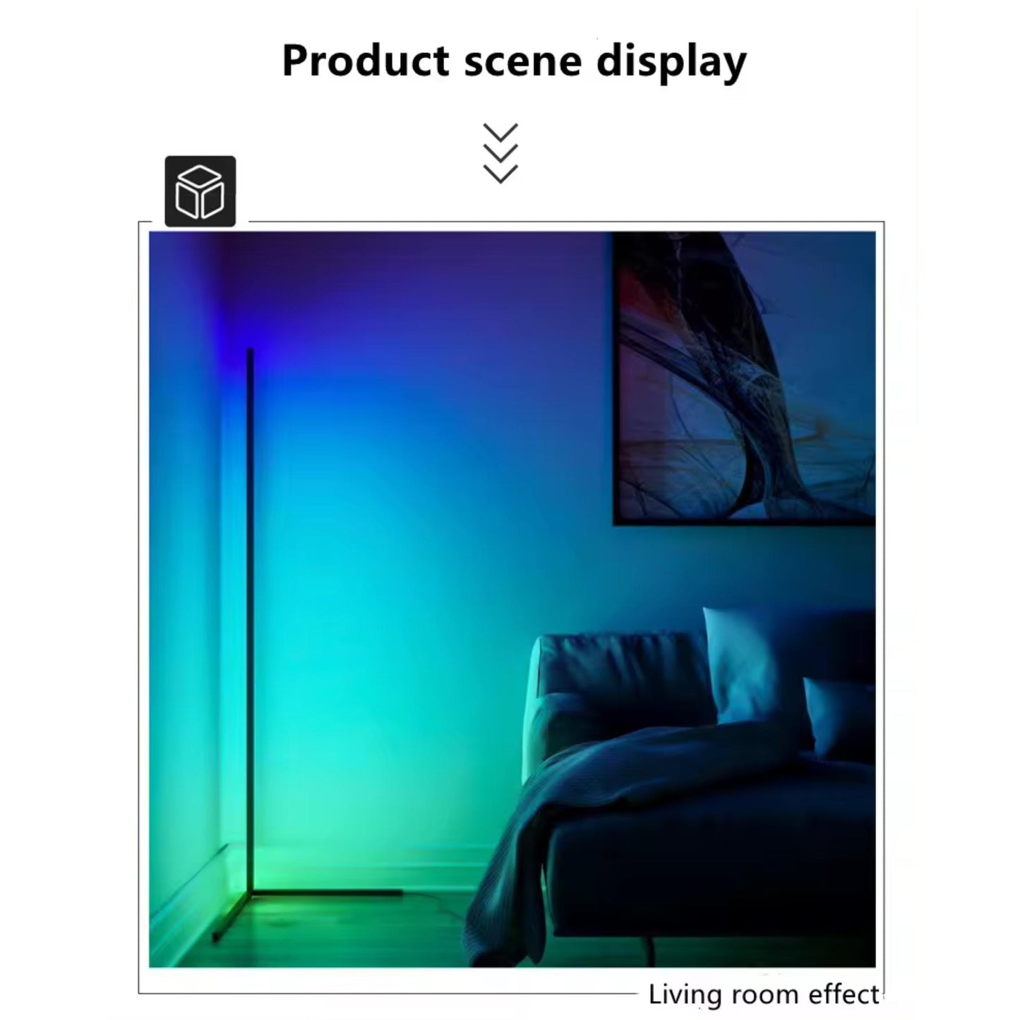 Jiuanzm Modern Design Stehleuchte in einer Wohnzimmerumgebung | Blue Chilli Electronics