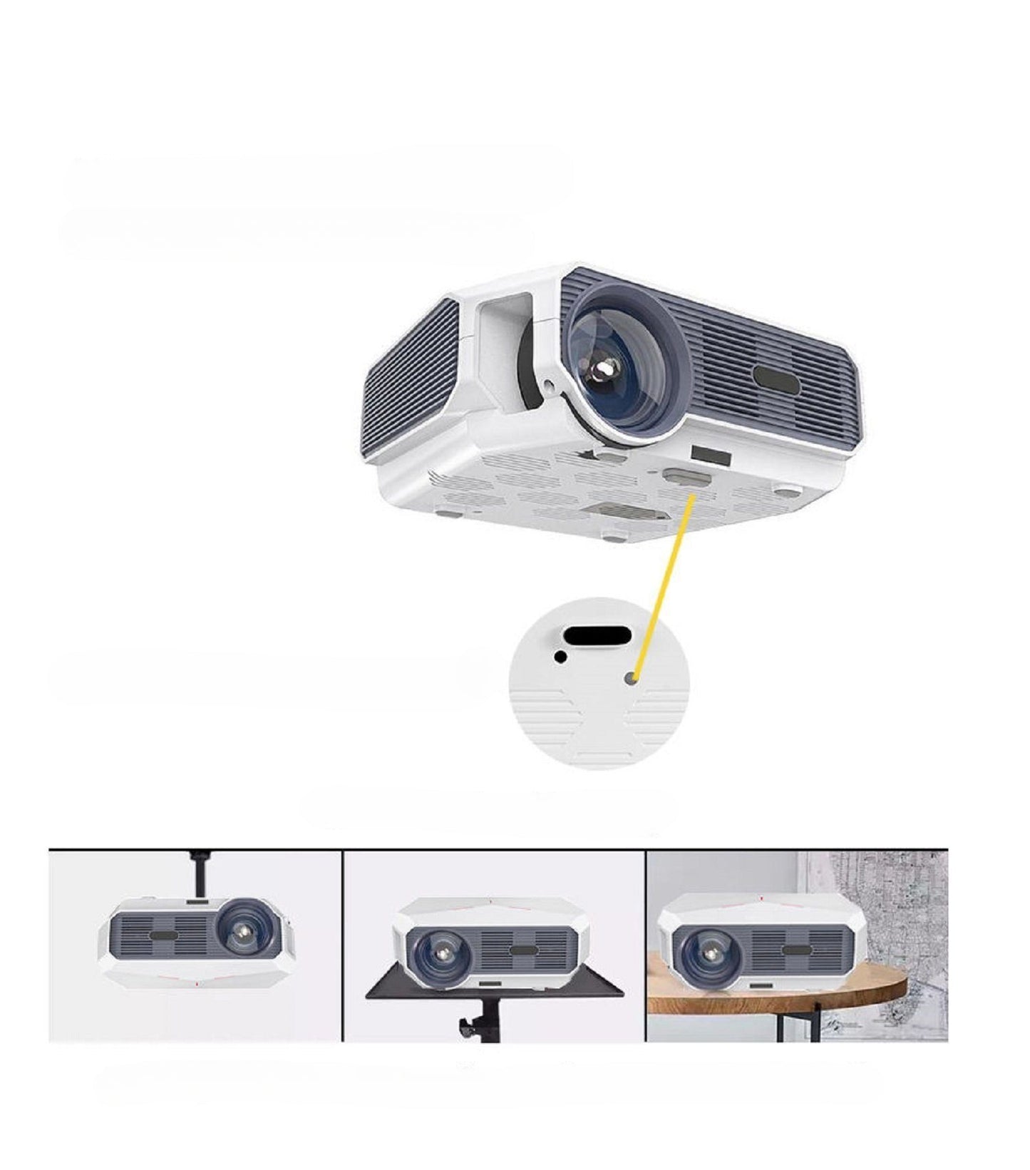 Transjee A4300 Pro Full HD 1080p LED Projector | Resolution 1920*1080, Projection size 45 inches-200 inches, 4800 lumens