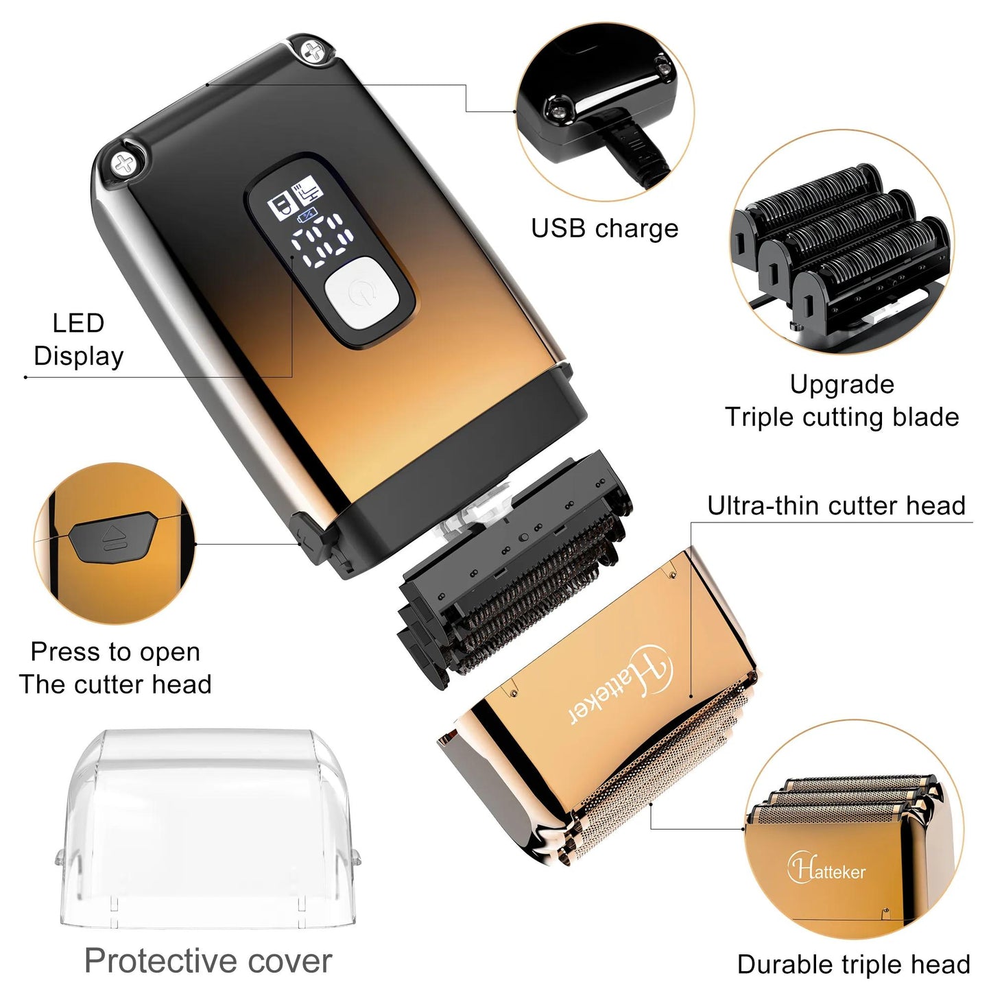 2-in-1 Grooming Solution: Hatteker HK-767 Clippers & Shaver. | Blue Chilli Electronics.