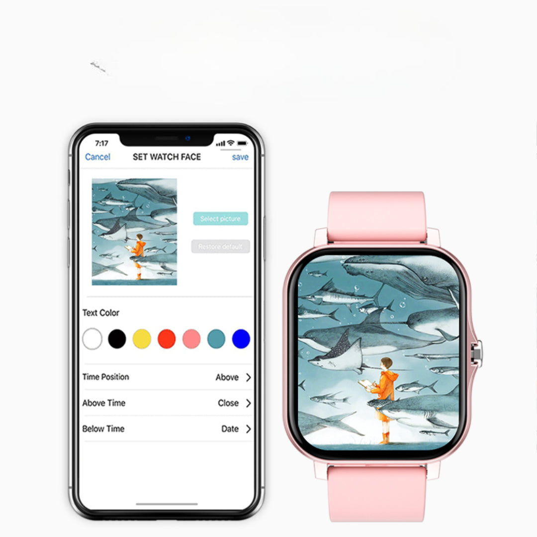 Smartwatch mit Touchscreen und Telefonfunktion – Herzfrequenzmessung, Musiksteuerung, Fitness-Tracker
