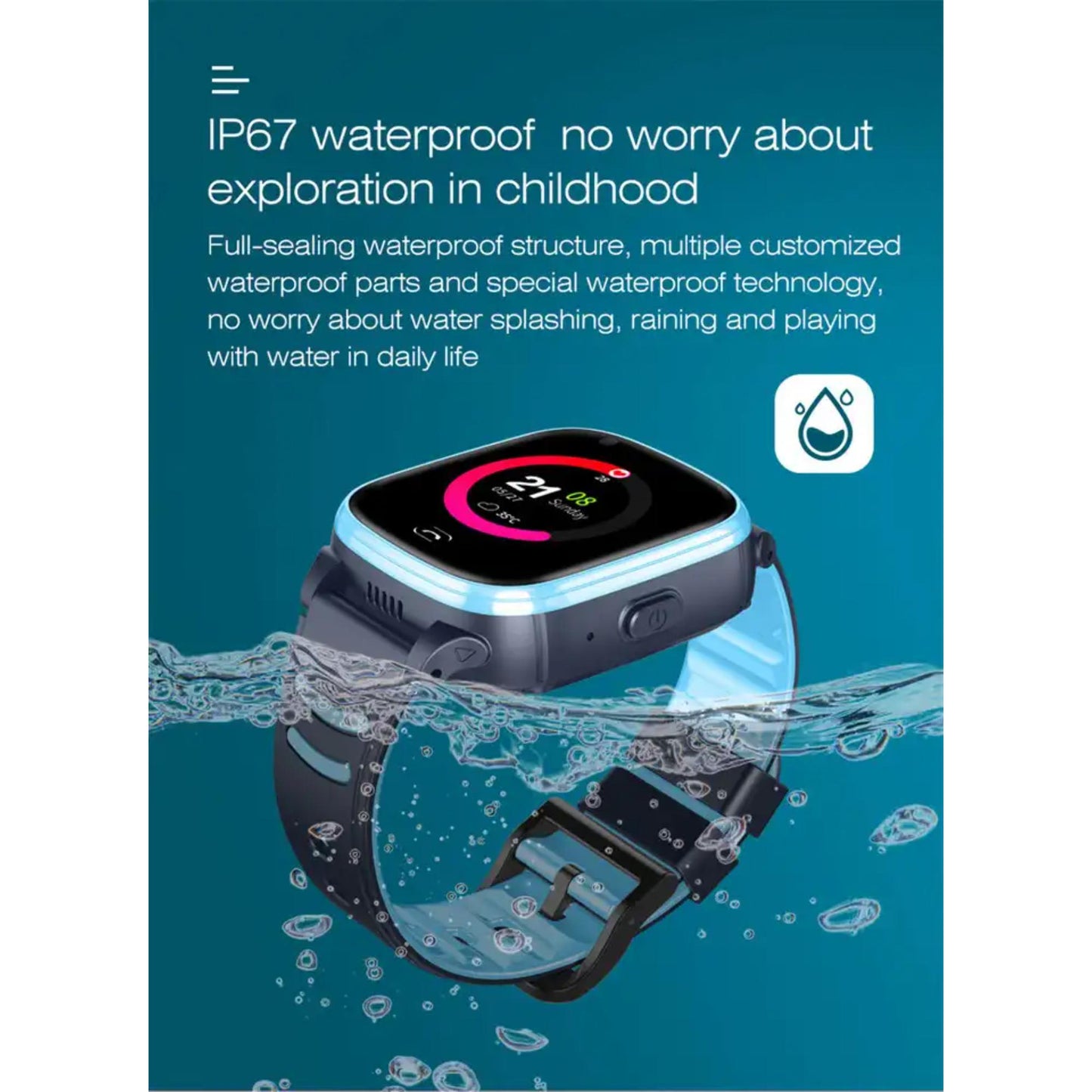Smartwatch für Kinder - Lige A80, 1,4-Zoll-IPS-Display, langlebiger 700-mAh-Akku, HD-Videoanrufe, Health Tracker. | Blue Chilli Electronics.