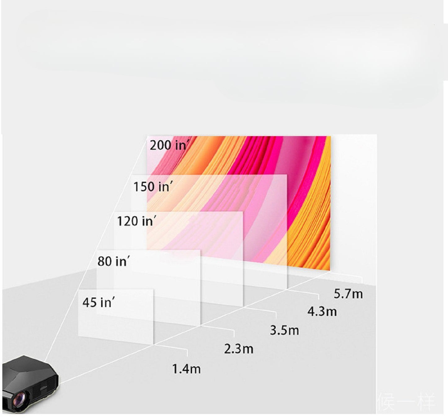 Transjee A4300 Pro Full HD 1080p LED Projector | Resolution 1920*1080, Projection size 45 inches-200 inches, 4800 lumens