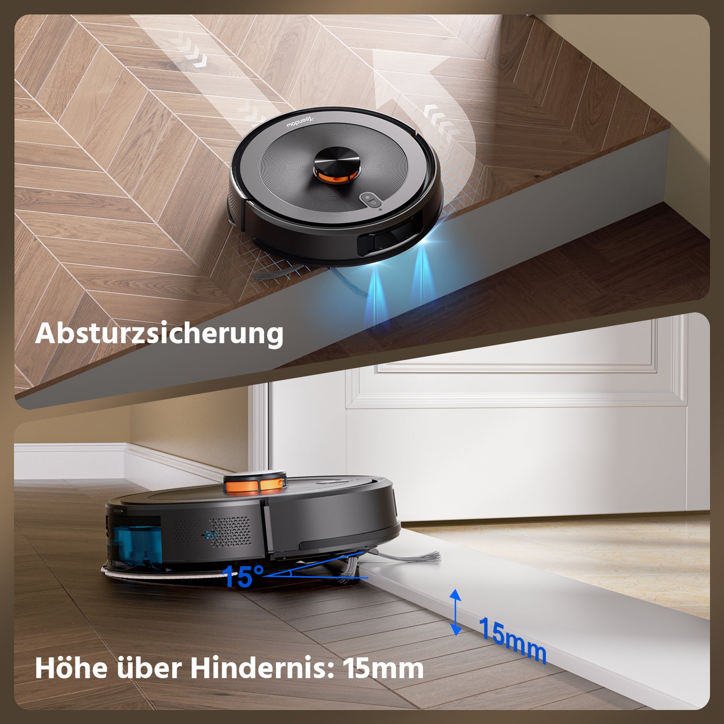 Staubsaugerroboter mit automatischer Absaugstation: 3000Pa Saugkraft, Haustierfreundlich (D10S)
