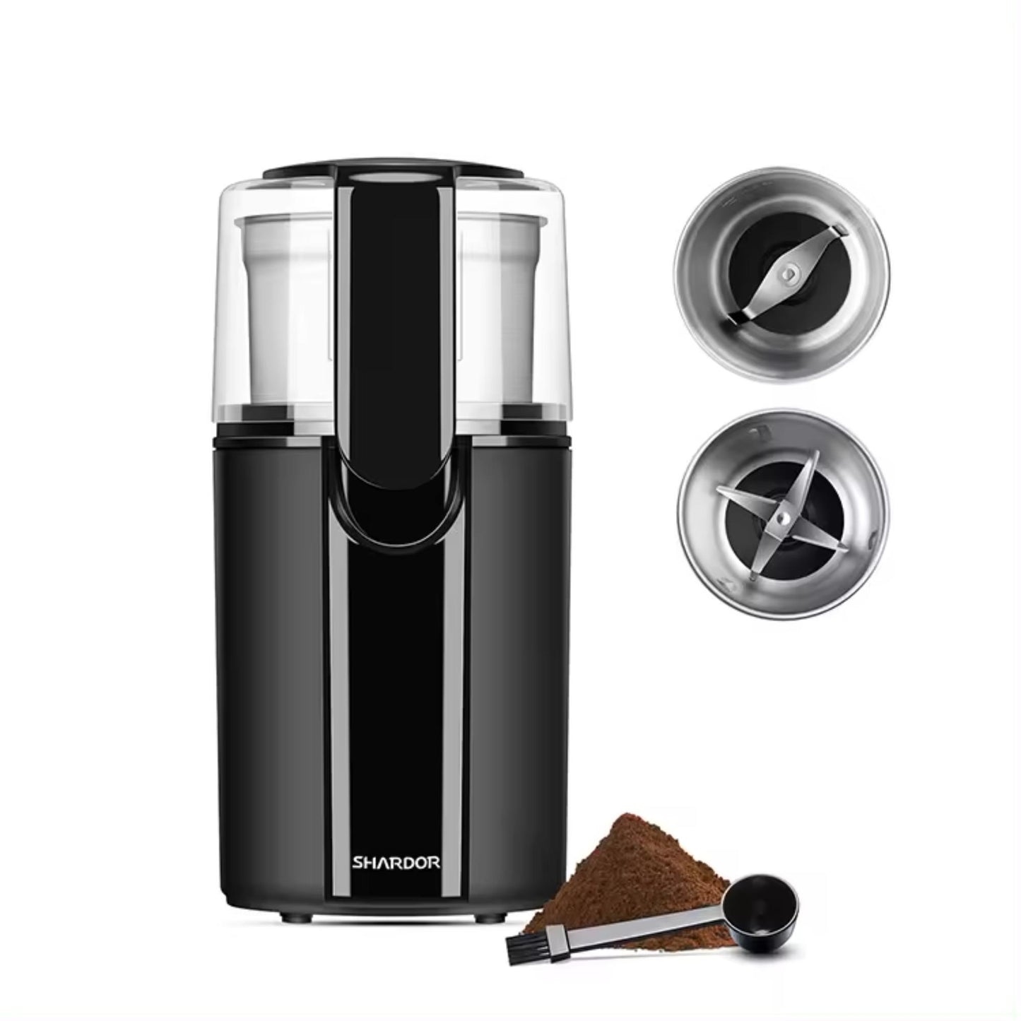 Shardor CG628B Elektrische Kaffeemühle: Vielseitiges 150-W-Mahlwerk für nasse und trockene Zutaten. | Blue Chilli Electronics.