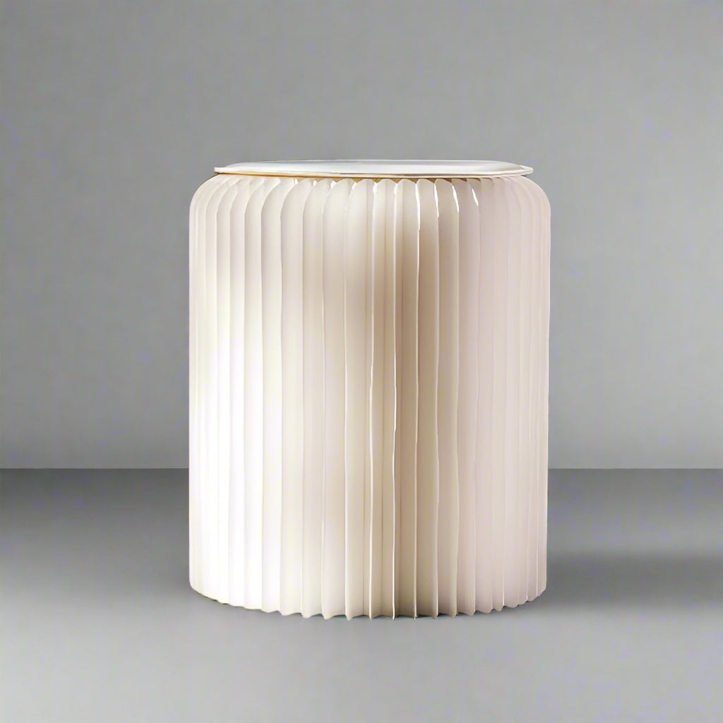 Papierhocker Faltbare Ottomane Mit Kunstleder Rundem Sitzpolster Indoor Möbel