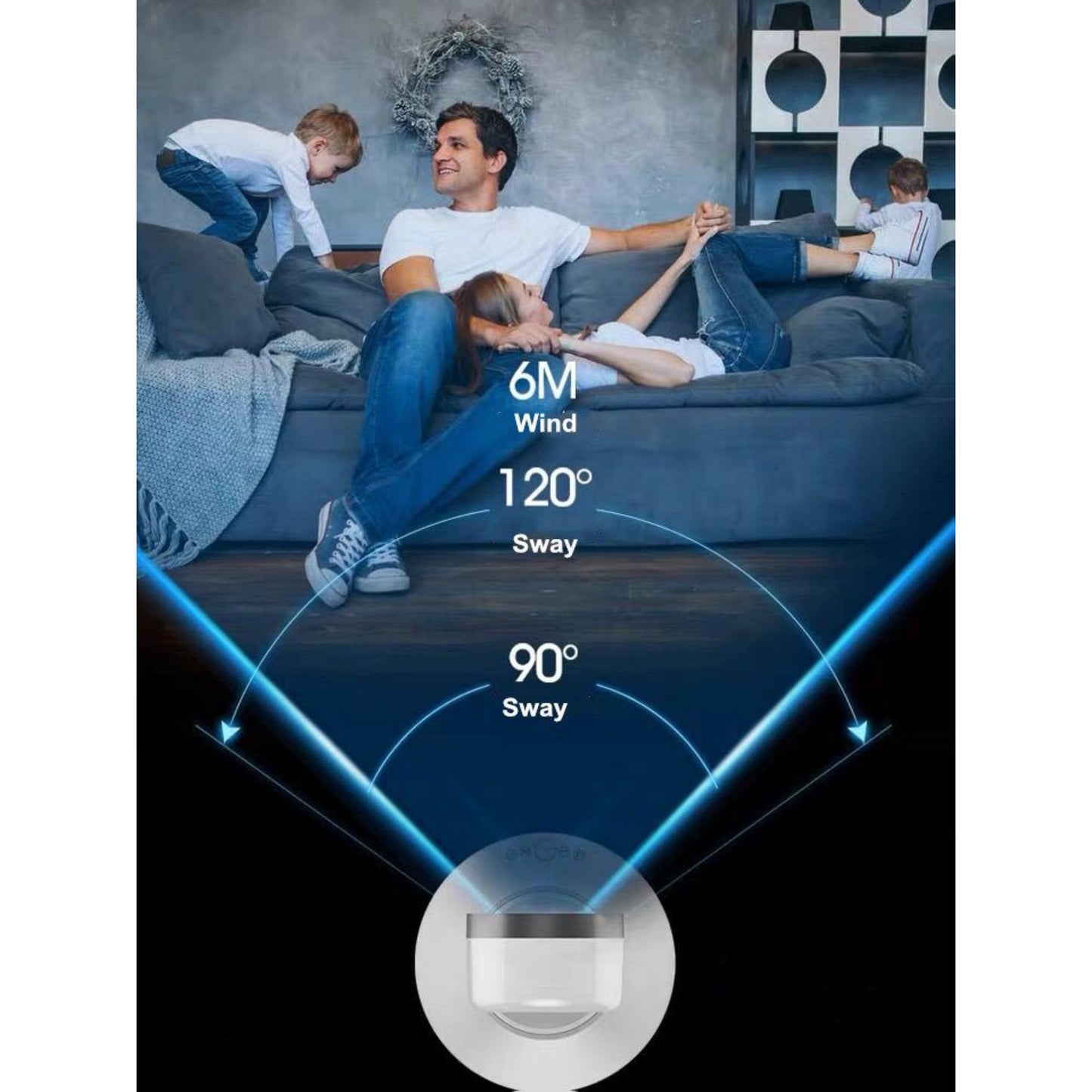 Turmventilator mit 120° Körperschwingung für breite Luftabdeckung. | Blue Chilli Electronics.
