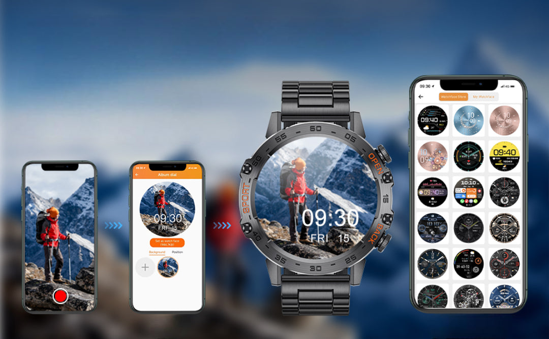 Smartwatch mit AMOLED-Display, 400mAh Akku, Bluetooth-Anruf, Herzfrequenzmessung & Sportmodi – Herren