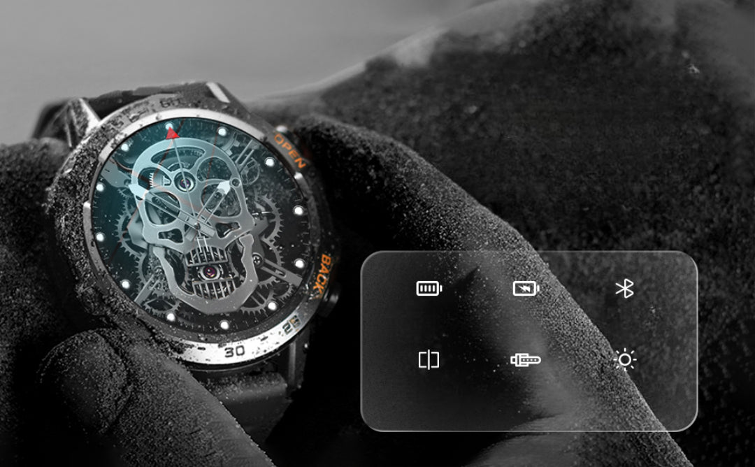 Smartwatch mit AMOLED-Display, 400mAh Akku, Bluetooth-Anruf, Herzfrequenzmessung & Sportmodi – Herren