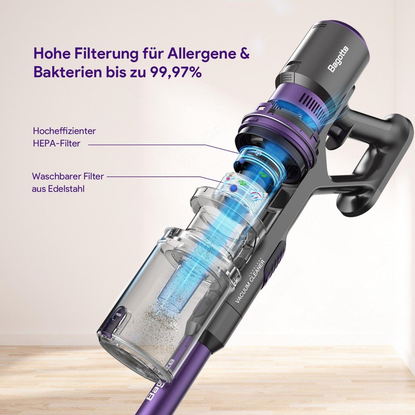 Bagotte BS900: Starker Akku-Staubsauger