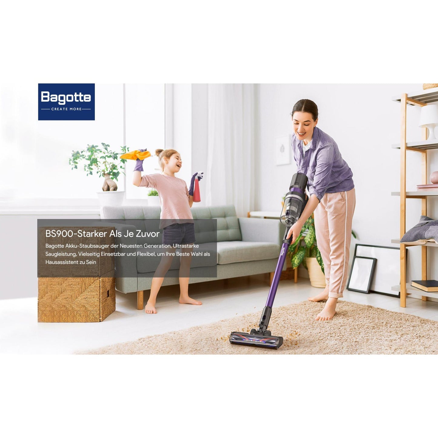 Bagotte BS900: Starker Akku-Staubsauger