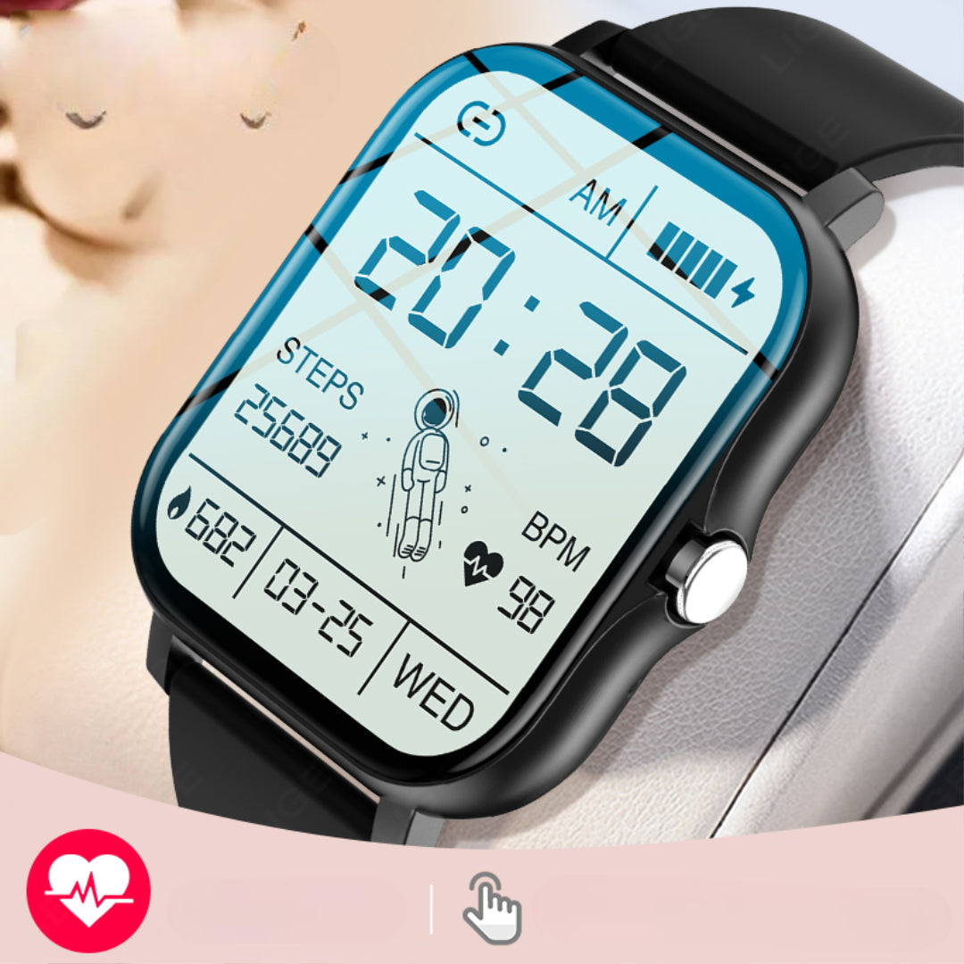 Smartwatch mit Touchscreen und Telefonfunktion – Herzfrequenzmessung, Musiksteuerung, Fitness-Tracker