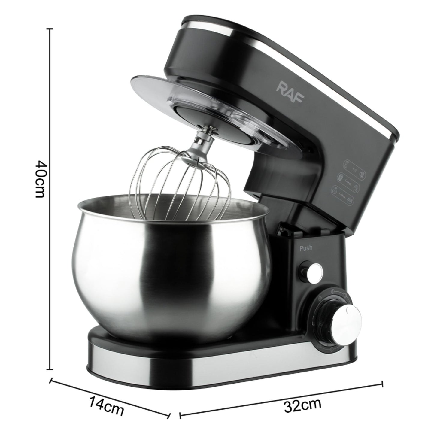 8-Liter-Küchenstandmixer von RAF R-6675 mit hohem Fassungsvermögen. | Blue Chilli Electronics.