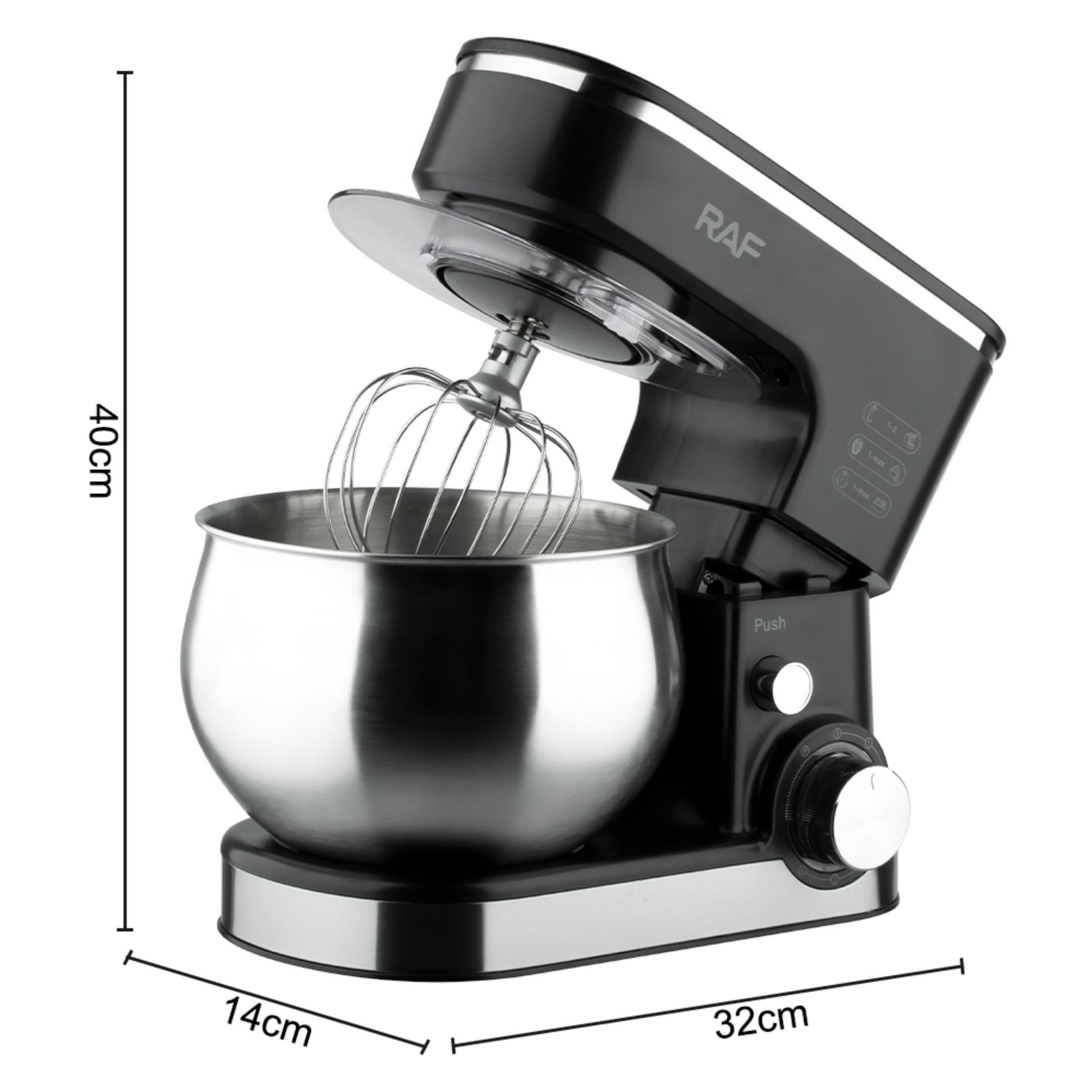 8-Liter-Küchenstandmixer von RAF R-6675 mit hohem Fassungsvermögen. | Blue Chilli Electronics.