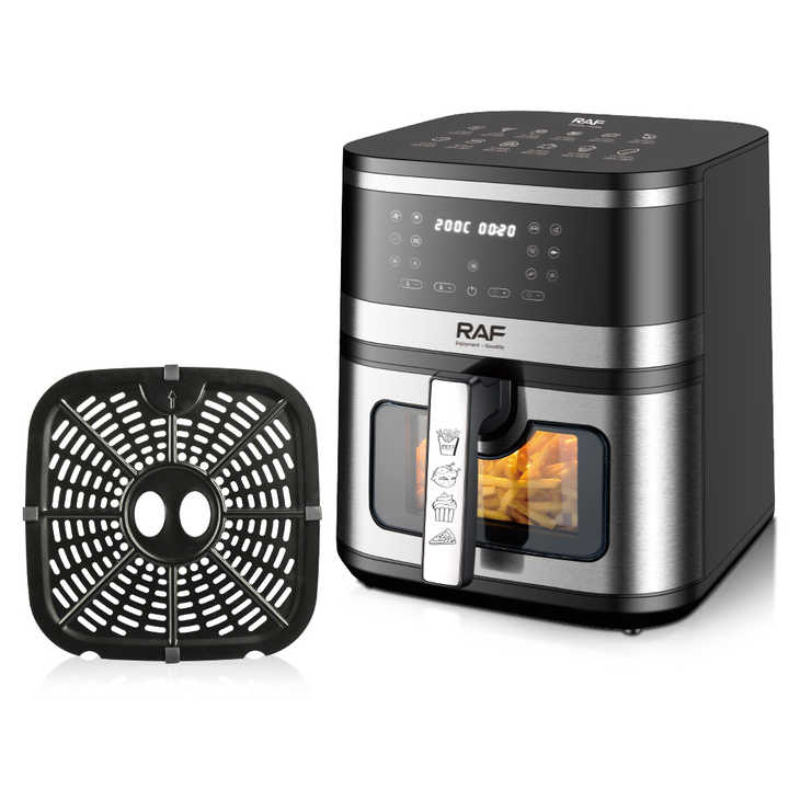 8L Edelstahl Airfryer-Ofen, Ölfrei, Digital, mit Sichtfenster