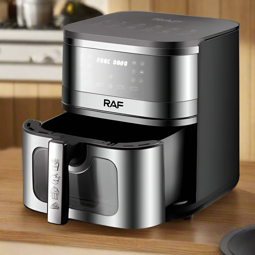 8L Edelstahl Airfryer-Ofen, Ölfrei, Digital, mit Sichtfenster