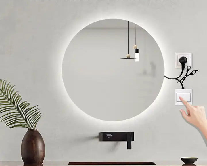 Circular Wall LED Mirror,  Touch Sensor, Anti Fog