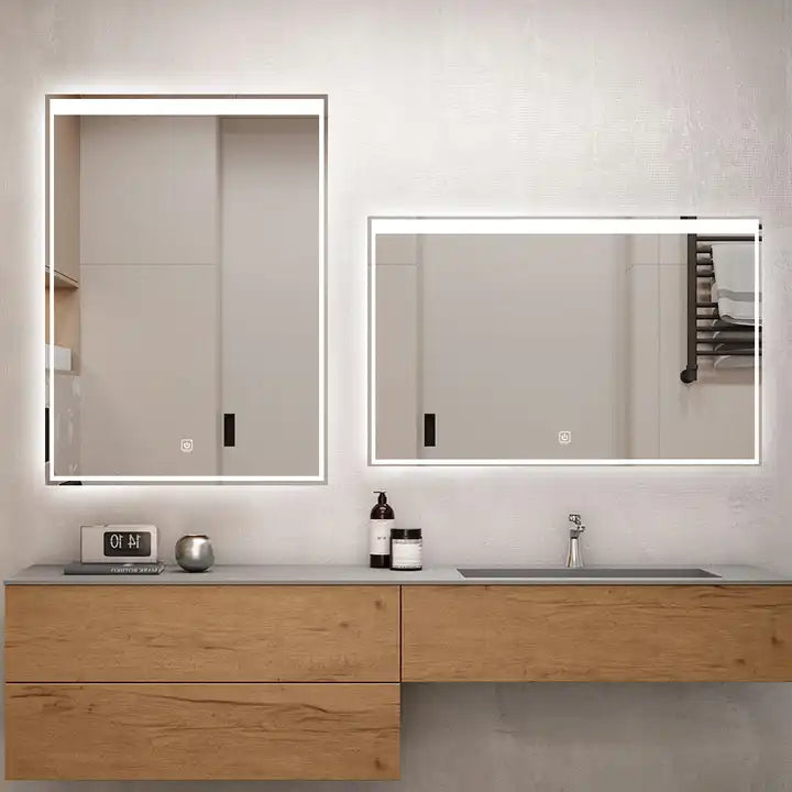 Wall mounted Environmental Defogger smart Touch Screen Bathroom Led Mirror