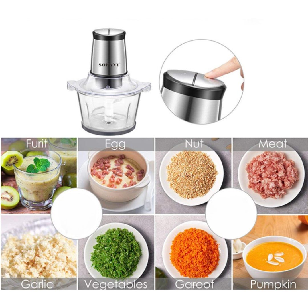 Sokany J18DE Mini Kitchen Chopper | 500W, 1.5 litre capacity, 2-stage control, stainless steel blades