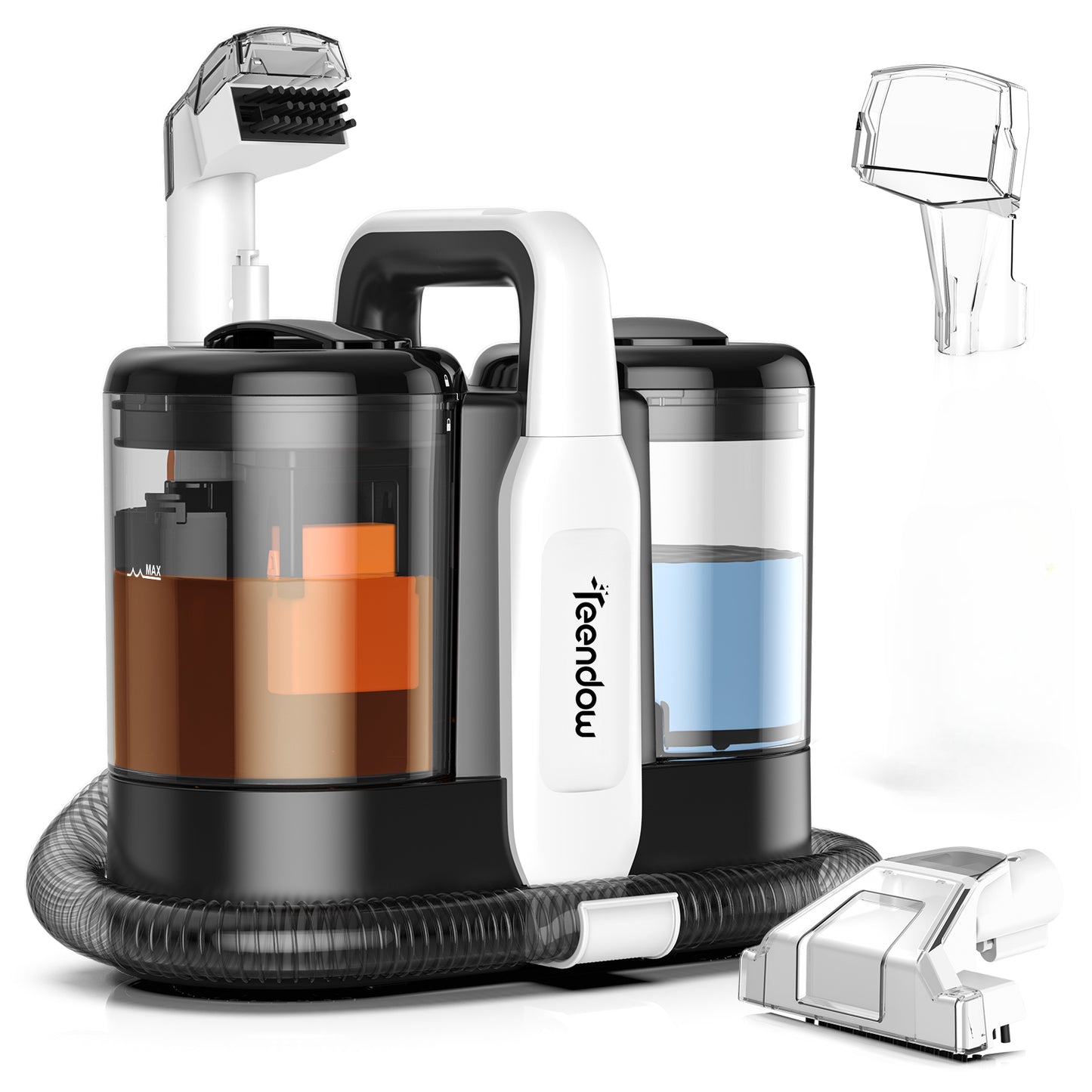 Tragbarer Teppichreiniger mit Saugfunktion – 500W, 11000Pa, für Teppich, Sofa & Polster, Schwarz