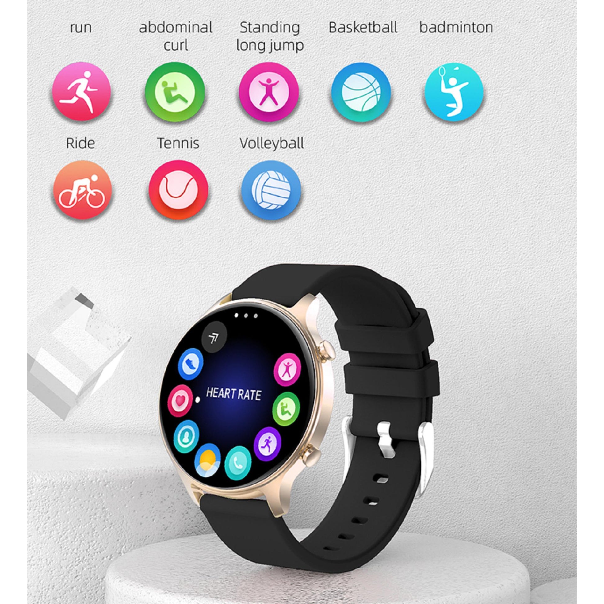 Karen M DS30 Smartwatch: Scharfe Darstellung auf einem 1,39-Zoll-TFT-HD-Display. | Blue Chilli Electronics.