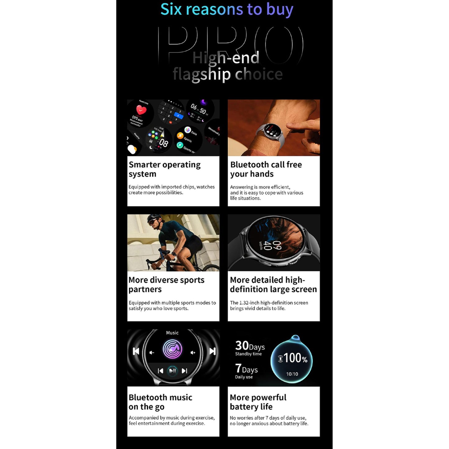 Karen M KM09 Smartwatch: Klare Darstellung auf einem 1,32-Zoll-TFT-HD-Display. | Blue Chilli Electronics.