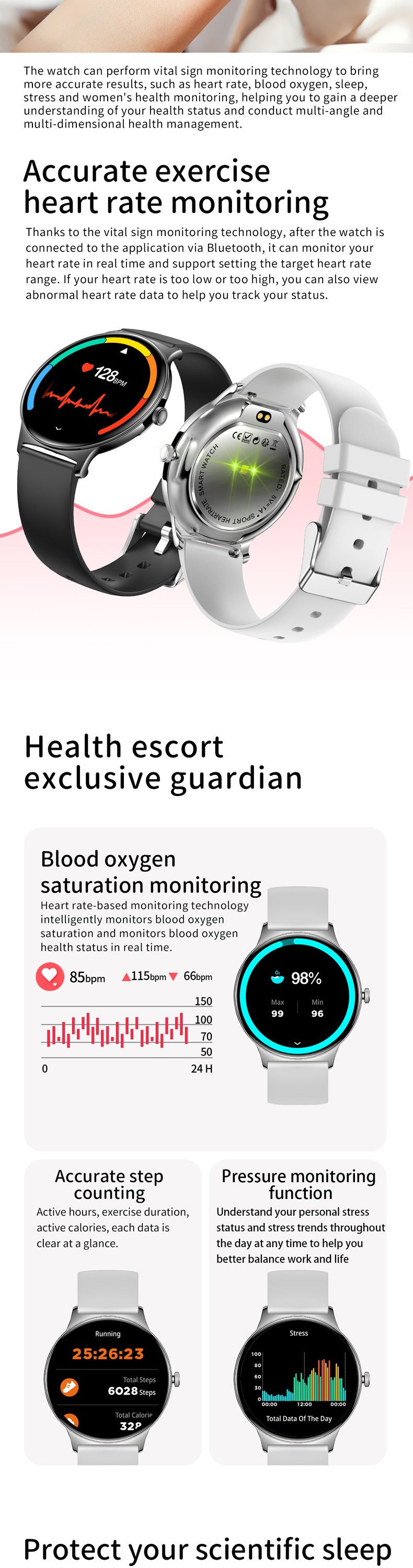 V89 Damen Smartwatch Ultra Thin AMOLED