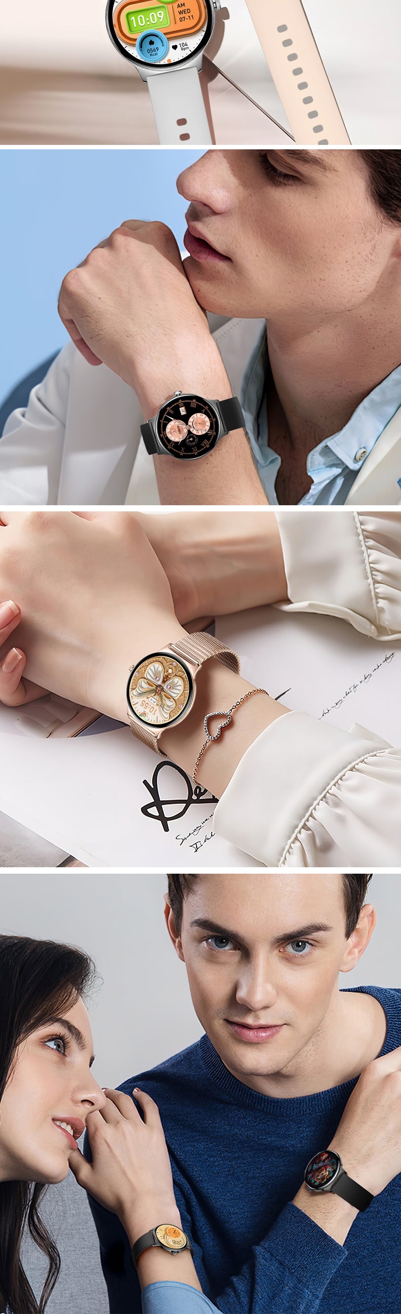 V89 Damen Smartwatch Ultra Thin AMOLED